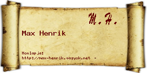 Max Henrik névjegykártya